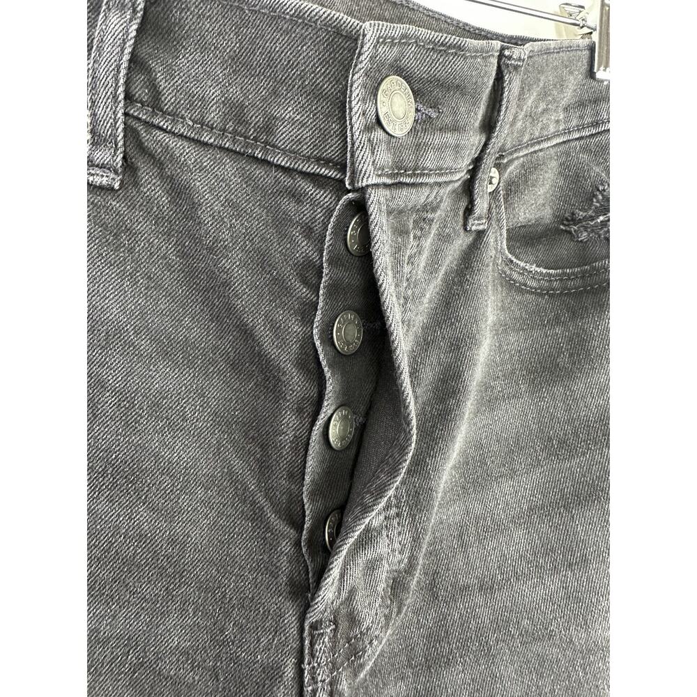 GAP High Rise Cheeky Straight Jeans Raw Ankle Absolute Black Size 29 8 Petite 8P - Picture 4 of 12